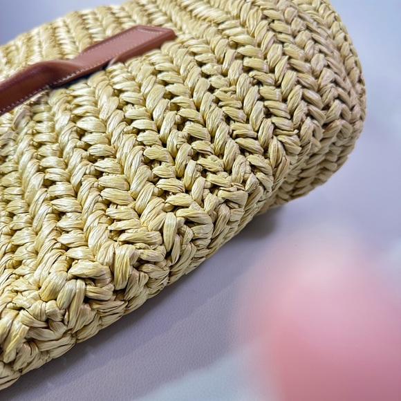 NEW Bottega Veneta Acro Natural Wood Rafia Medium Tote - Picture 13 of 16